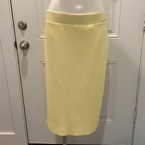 RL - Marc New York Yellow Pleated Mid Skirt